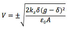 Parallel plate actuator theory equation 2