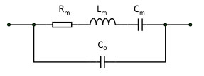 A piezo can be modeled as a combination of a series and a parallel resonant circuit